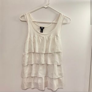 Cute Ruffled Blouse Cream. Size Small.